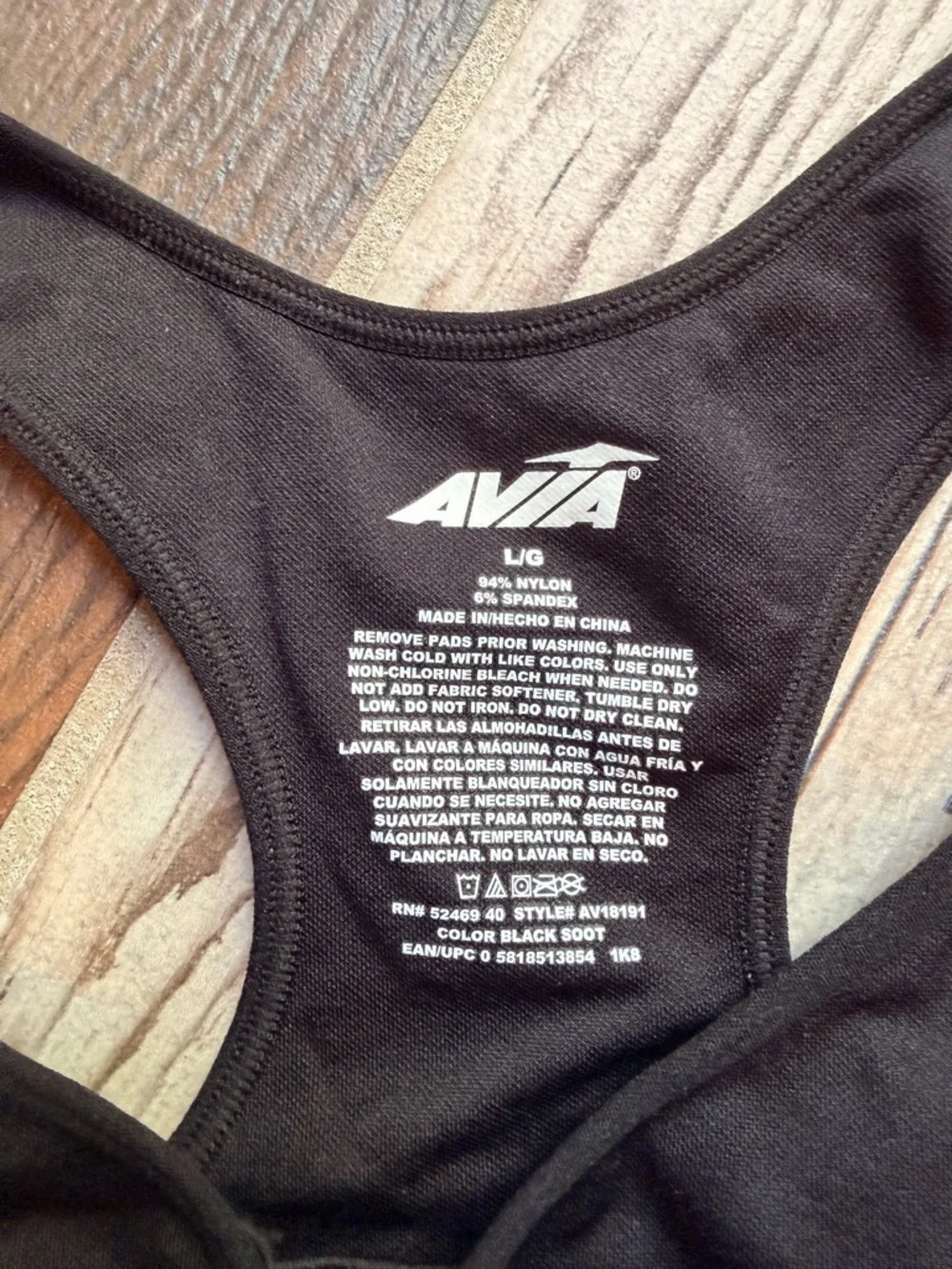 Avia Black Front-Zip Racerback Sports Bra